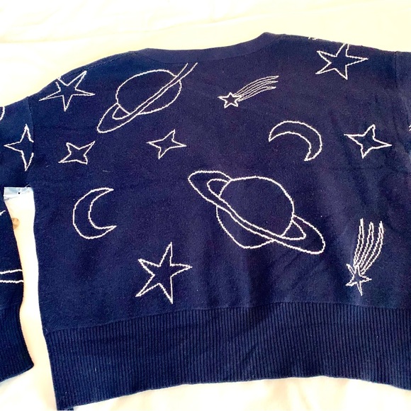 Button-Front Cardigan, Universe, Blue/White, Sz M by SO®, NEW, Astrology - Picture 3 of 13